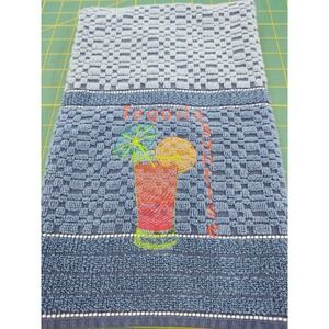 Handcrafted Tequila Sunrise Kitchen  Bar Hand Towel Navy Light Blue Great Gift!